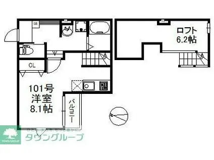 STYLE 小戸 715(ワンルーム/2階)の間取り写真