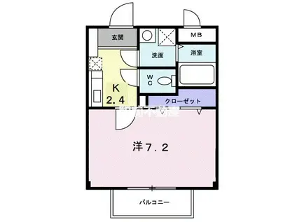 ＪＲ長崎本線 神埼駅 徒歩12分 2階建 築21年(1K/1階)の間取り写真