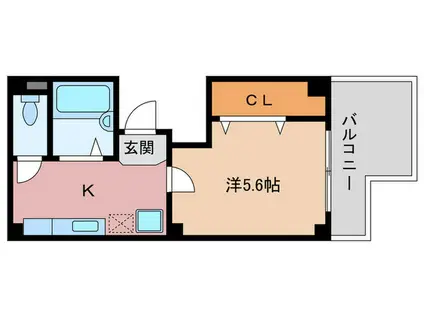 ブロスコート六甲Ⅱ(1K/8階)の間取り写真