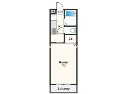 リベロハイツ(1K/3階)の間取り写真