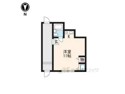 プロムナードハウス(ワンルーム/2階)の間取り写真