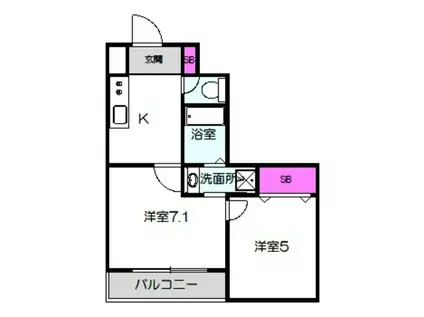 KYOBASHI2723(2K/4階)の間取り写真
