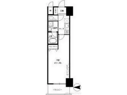 ルーエ江坂(1K/3階)の間取り写真