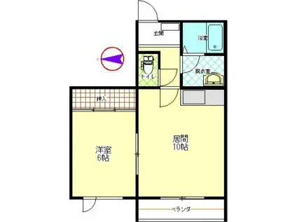 M-III(1LDK/2階)の間取り写真