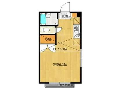 アーバンヒル青葉台(ワンルーム/2階)の間取り写真