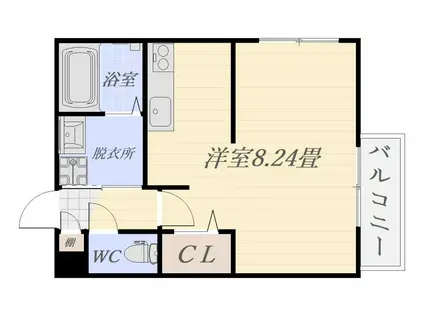 ロゼスタ(ワンルーム/2階)の間取り写真