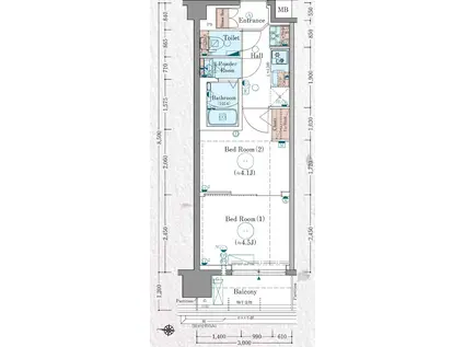 ＪＲ東海道本線 西大路駅 徒歩10分 10階建 築1年(2K/9階)の間取り写真