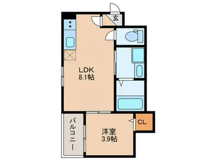 F SEAM 春日出北(1LDK/4階)の間取り写真