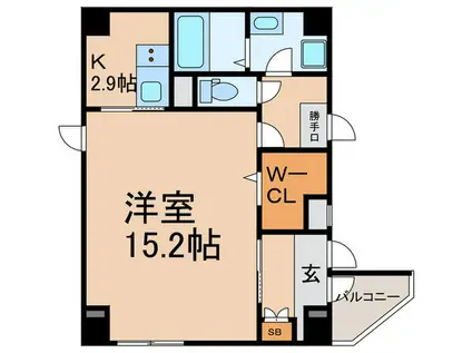 TSQUARE南森町(1K/4階)の間取り写真