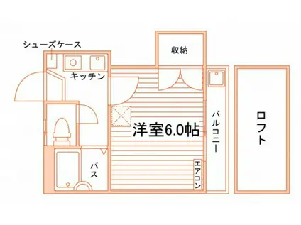 パレス長岡 第3(1K/1階)の間取り写真