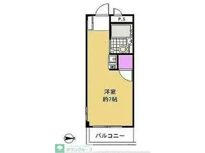 ティカトウビル(ワンルーム/3階)の間取り写真