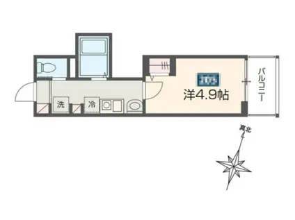 MELDIA与野本町III(1K/2階)の間取り写真