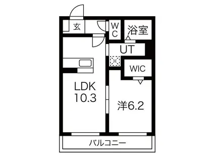 アステローペASTEROPE(1LDK/1階)の間取り写真