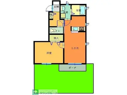 アメニティハウス(1LDK/1階)の間取り写真