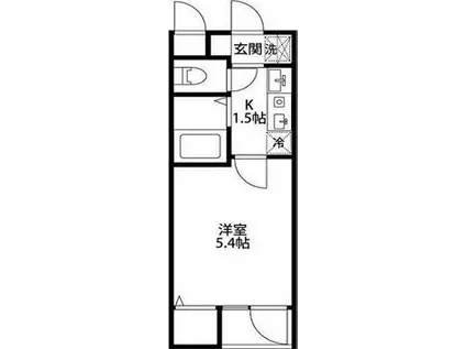 KANAMEWARPS1(ワンルーム/2階)の間取り写真