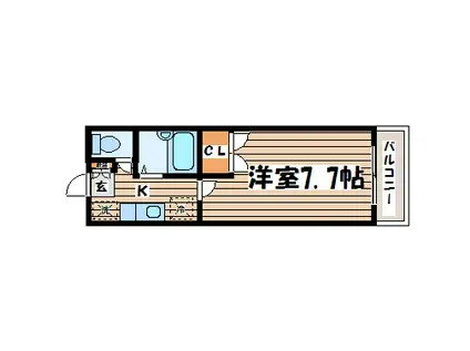 タウンズ元町I(1K/2階)の間取り写真