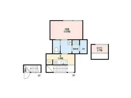 北沢4ビル(1K/3階)の間取り写真