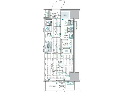 ジェノヴィア西横浜(1K/3階)の間取り写真