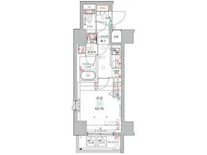 クレヴィスタ中野新橋II(1K/8階)の間取り写真