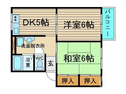 エクセレントTAKA(2DK/2階)の間取り写真