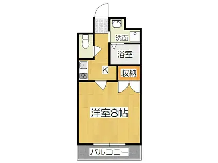 ティムール九条(1K/7階)の間取り写真