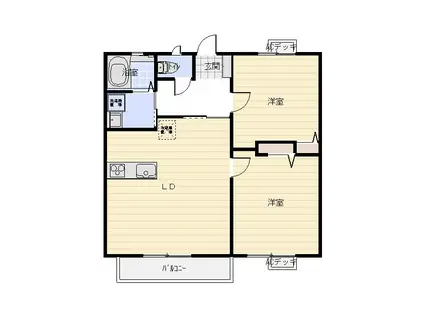 BLANC AILE(2LDK/3階)の間取り写真