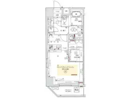 フェルクルールプレスト上野根岸(1LDK/8階)の間取り写真