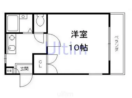 サンライズA(1K/3階)の間取り写真