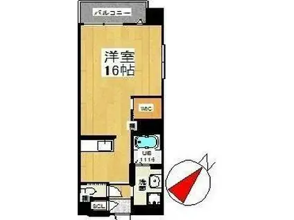 ウィングス戸畑(1LDK/10階)の間取り写真