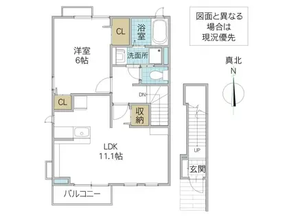 アルエット(1LDK/2階)の間取り写真
