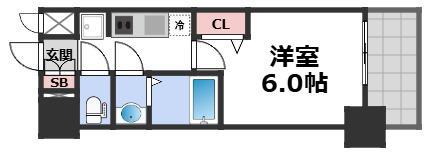 プレサンス鶴橋トレヴィエ(1K/5階)の間取り写真