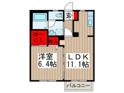 ベルデュールIII(1LDK/2階)の間取り写真