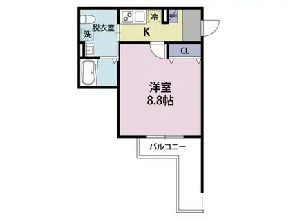 パークテラス鶴見小野(1K/3階)の間取り写真