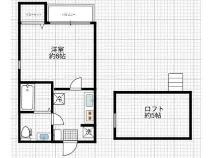 LUNA HOUSE I(1K/1階)の間取り写真
