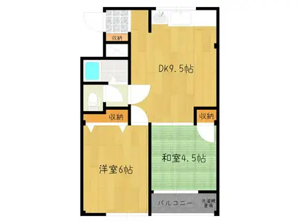 ベアー・コーポ(2DK/3階)の間取り写真