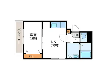 RAFFINE N20ウエスト ラフィーネN20ウエスト(1DK/3階)の間取り写真