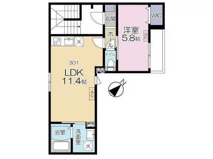 豊島区池袋3丁目計画(1LDK/3階)の間取り写真