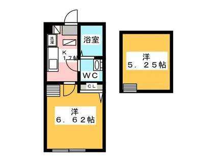 ヴァンタジオM(1K/1階)の間取り写真