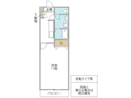 ディアコート(1K/2階)の間取り写真