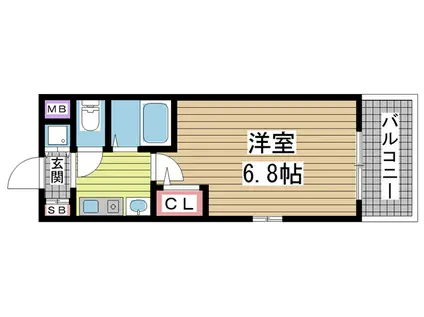 エステムコート新神戸エリタージュ(1K/6階)の間取り写真