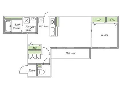 ひかり三明(1LDK/3階)の間取り写真