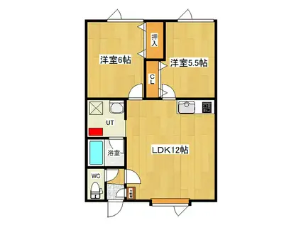 メゾンド純I(2LDK/1階)の間取り写真