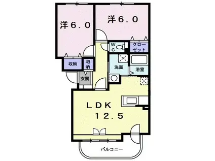 ESTATE21(2LDK/1階)の間取り写真