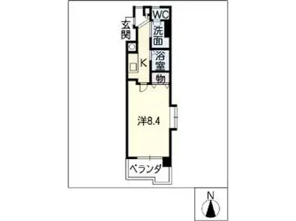 モナティス那古野(ワンルーム/6階)の間取り写真