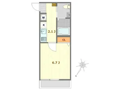 キャメル南古谷駅前通C棟(1K/1階)の間取り写真