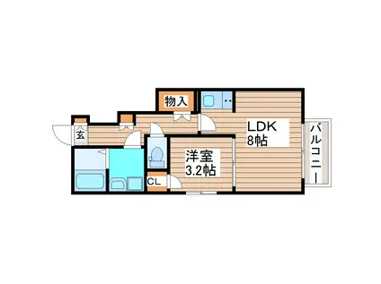 セレネII(1LDK/1階)の間取り写真