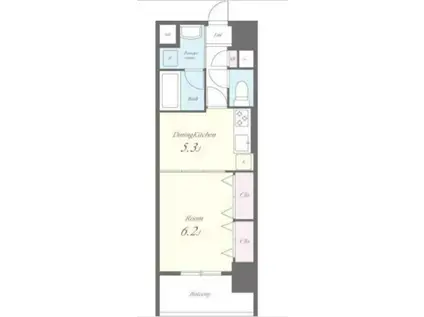 瑞穂フラッツ(1DK/2階)の間取り写真