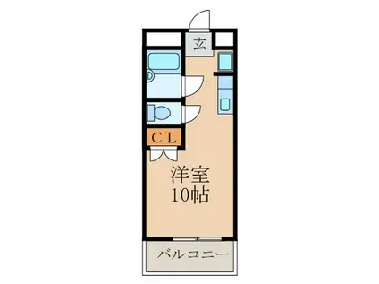 若松マンション(ワンルーム/1階)の間取り写真