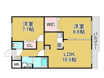 グランメゾン御崎(2LDK/1階)の間取り写真