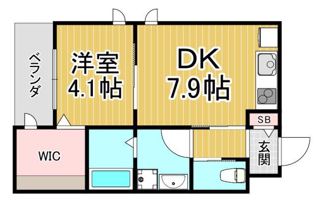 T-TRAD CASA(1DK/1階)の間取り写真